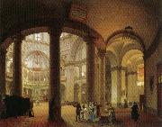 Giovanni Migliara Interior of Basilica of San Lorenzo oil painting reproduction